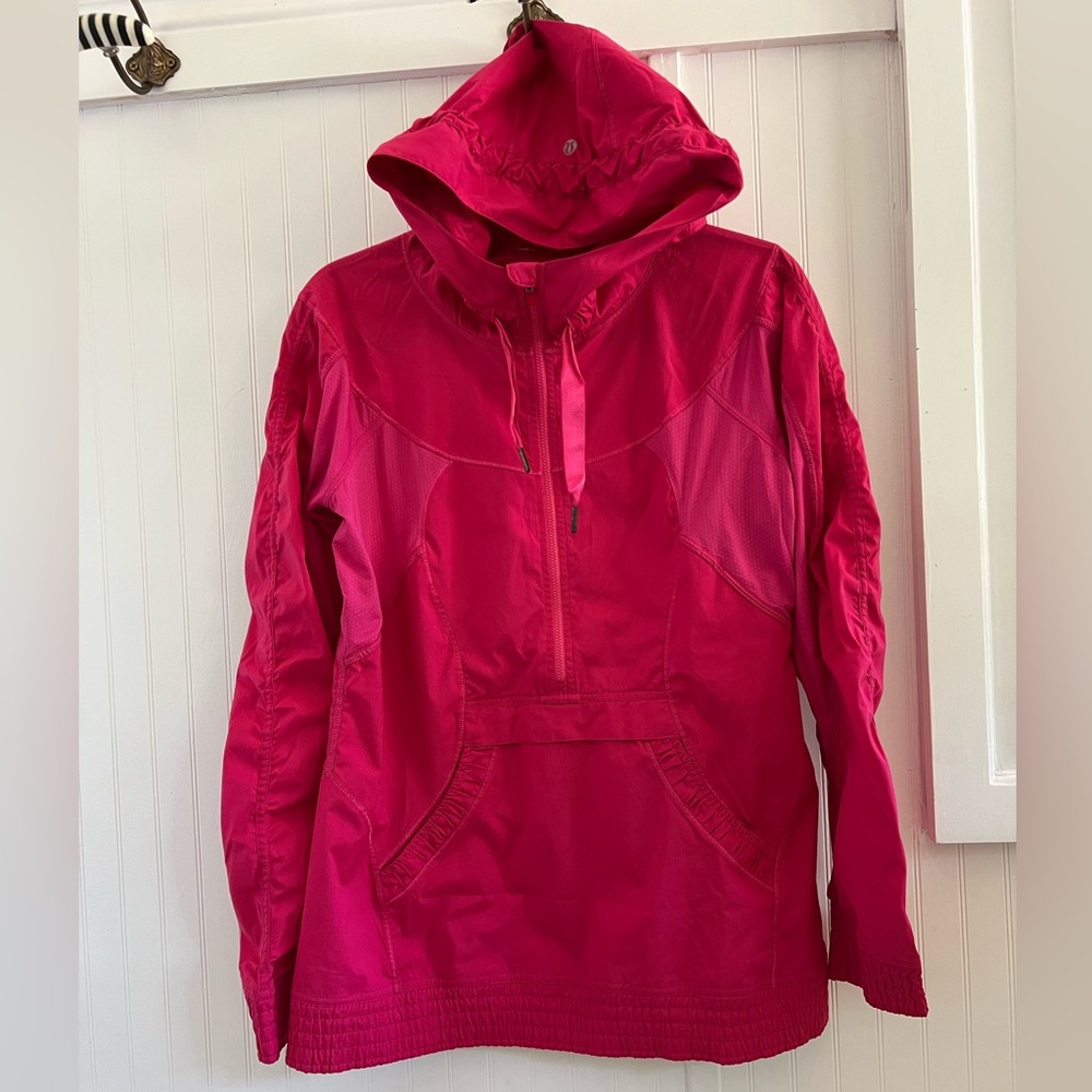 LULULEMON Leader Of The Track Pink Pullover Jacket Light Hoodie 4 Half Zip Sz 6